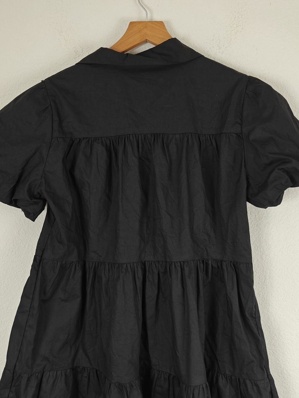 Lula the Label Black Sequin Football Shirt Dress Game Day Glam Puff Sleeve Mini - Picture 15 of 16